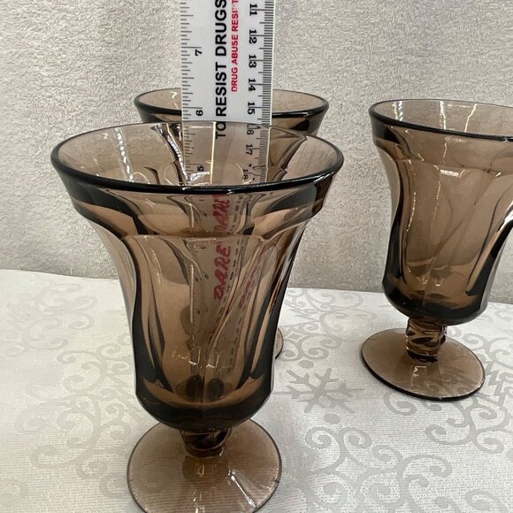 Fostoria Jamestown Brown Water Goblets Set/3 - Picture 4 of 5
